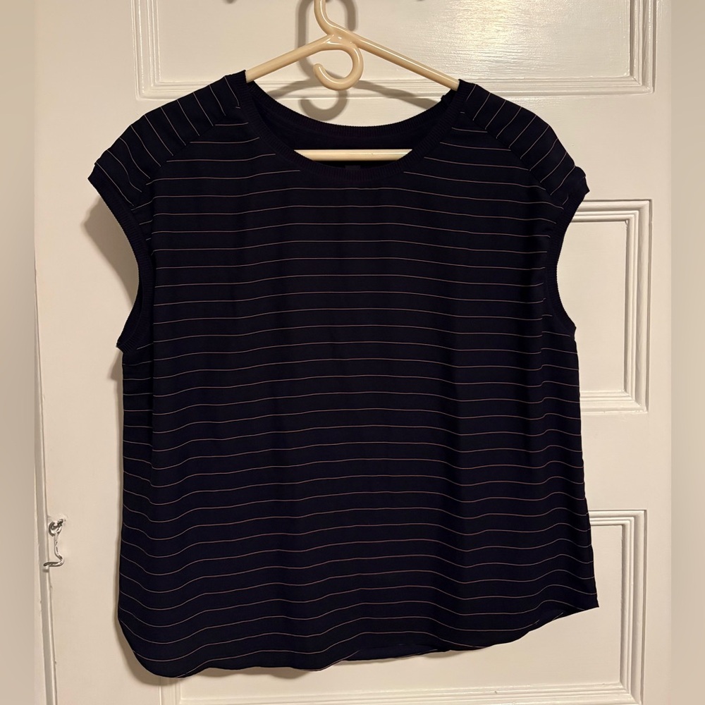Navy Striped Women's Top